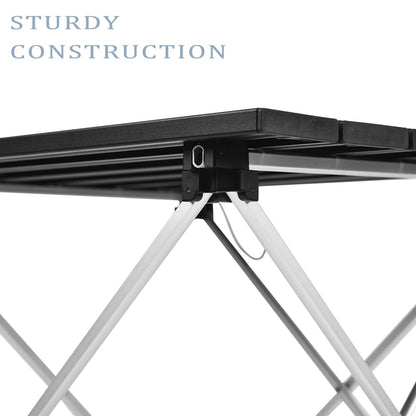 Grope Portable Camping Table with Aluminum Table Top, Folding Beach Table Easy to Carry, Prefect for Outdoor, Picnic, BBQ, Cooking, Festival, Beach, Home Use (Black-S)