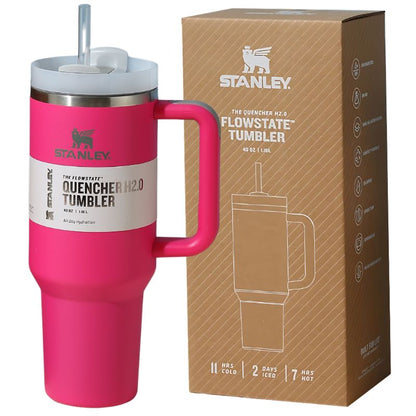 Stanley Tumbler With Handle and Straw Lids Stainless Steel (40oz)