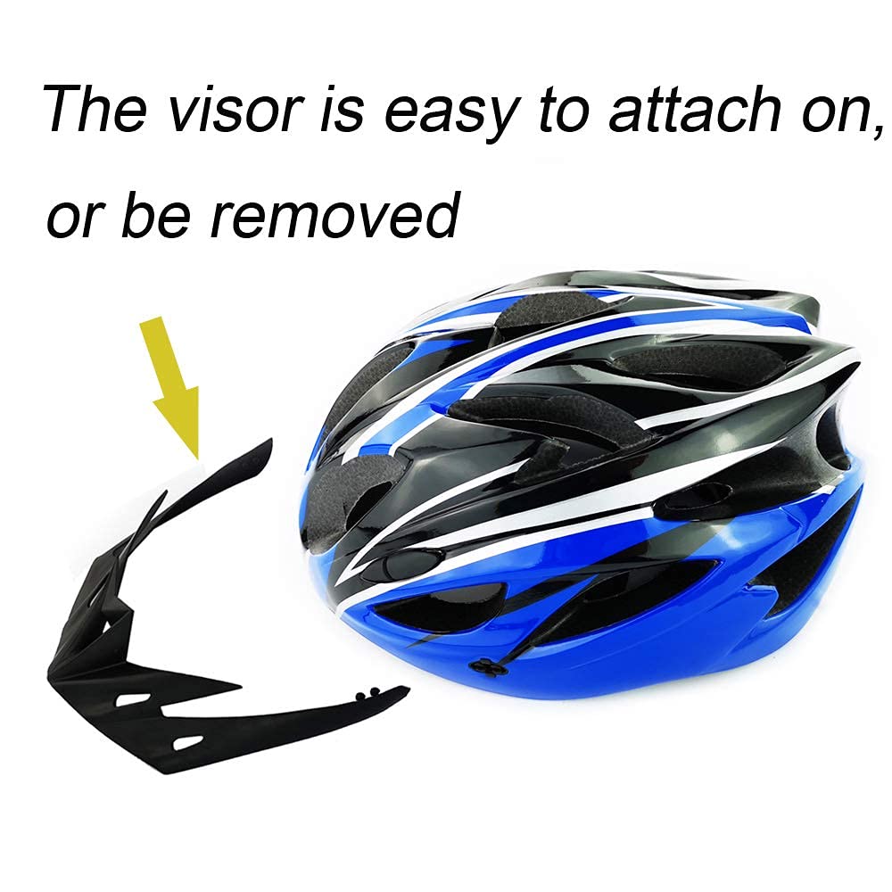 UPANBIKE Adult Bike Helmet - Adjustable One-Piece Safety Protection for Men and Women - Mountain and Road Cycling (Blue+Black)