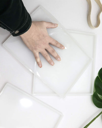 1 Pack Large Square Tray Mold, Oversized Silicone Casting Molds for Resin, DIY Resin Coaster Silicone Mold 9.8x9.8in