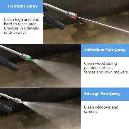 Hourleey Foam Cannon Dual-Connector Accessory, Pressure Washer Double Tip Attachment for Soap Cannon with 5 Power Washer Sprayer Nozzles, 1/4" Quick Connect, 4000 PSI