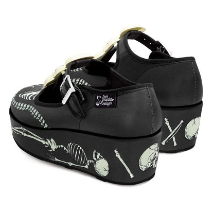 Hot Chocolate Design Chocolaticas Skeletons Under Your Bed Women's Mary Jane Platform Multicoloured HCD 39