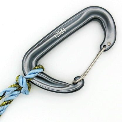 Outmate 12kN 3.2"x2" Heavy-Duty Carabiner Clips - Durable, Lightweight Aluminum Alloy Carabiners for Hiking, Camping, Keychains, Dog Leashes, Hammocks & More(Wire gate,2 Gray)