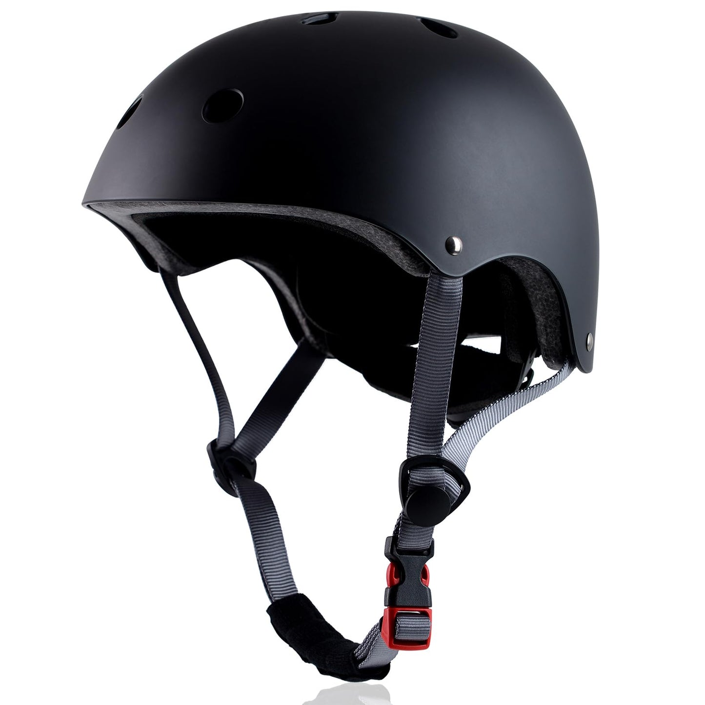 OUWOR Adult Skateboard Bike Helmet for Men and Women, Lightweight Adjustable, Multi-Sport for Bicycle Skate Scooter (Black, Large)
