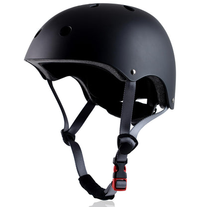 OUWOR Adult Skateboard Bike Helmet for Men and Women, Lightweight Adjustable, Multi-Sport for Bicycle Skate Scooter (Black, Large)