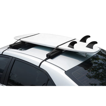 WONITAGO Soft Roof Rack Pads with Single Wrap-Rax Straps for Surfboard, SUP Paddleboard, Snowboard, 28 inch (Pair) Black