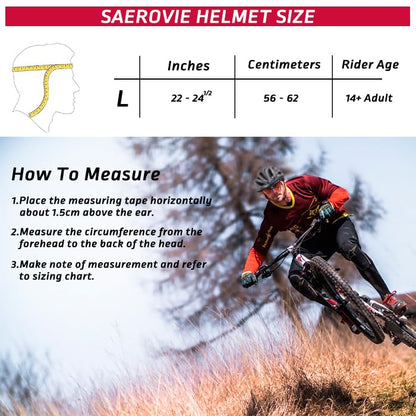SAEROVIE Adult Bike Helmet, Mountain and Road Bicycle Helmets with Visor, Lightweight Breathable and 56 to 62 cm Adjustable Cycling Riding Helmets for Mens and Womens