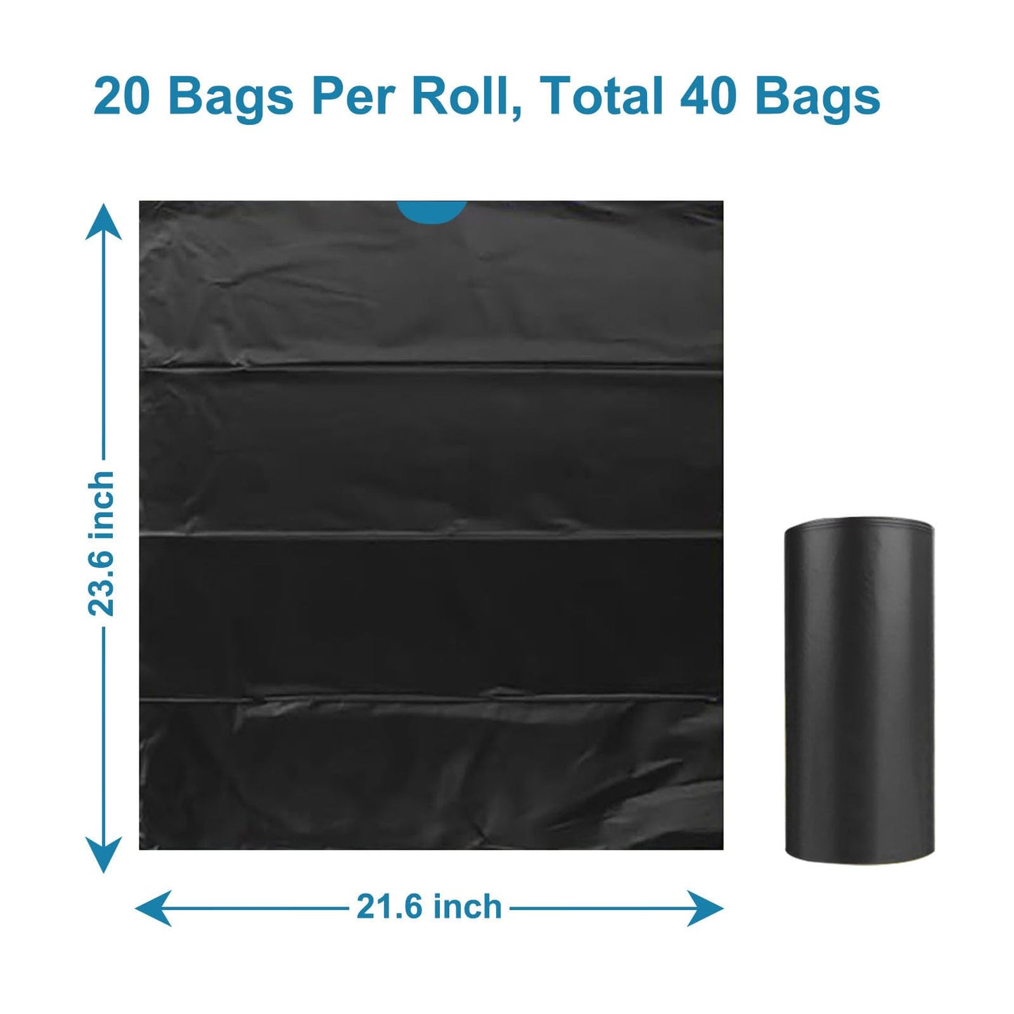 40 PCS Portable Toilet Bags with Drawstring, Biodegradable Porta Potty Bags - 8 Gallon Thickened Waste Bags Fit for 5 Gallon Bucket, Camping Poop Bag, Trash Bags for Home Boating Travel Outdoor