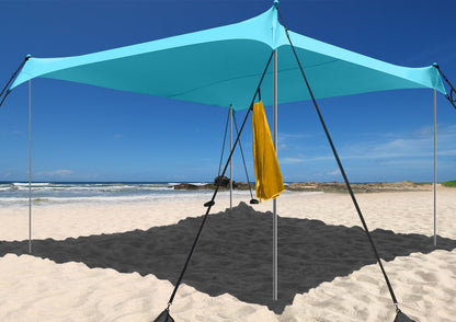 Easierhike Beach Shade Windproof Design, Sun Shelter UPF50+ Portable Family Canopy Tent with 8 Sandbag Anchors 10x10 FT 4 Poles Pop Up Outdoor Shelter for Beach, Camping, Fishing, Backyard and Picnics