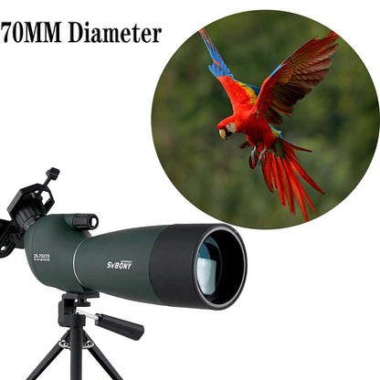SVBONY SV28 Spotting Scopes with Tripod, Angled 25-75x70mm Spotter Scope with Phone Adapter, Waterproof Fogproof Spotting Scope for Bird Watching, Target Shooting, Wildlife Viewing