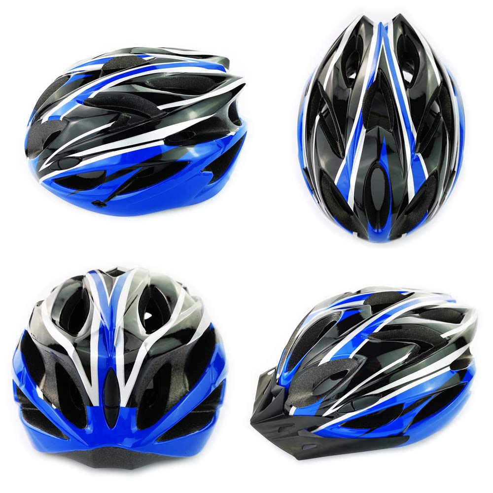 UPANBIKE Adult Bike Helmet - Adjustable One-Piece Safety Protection for Men and Women - Mountain and Road Cycling (Blue+Black)