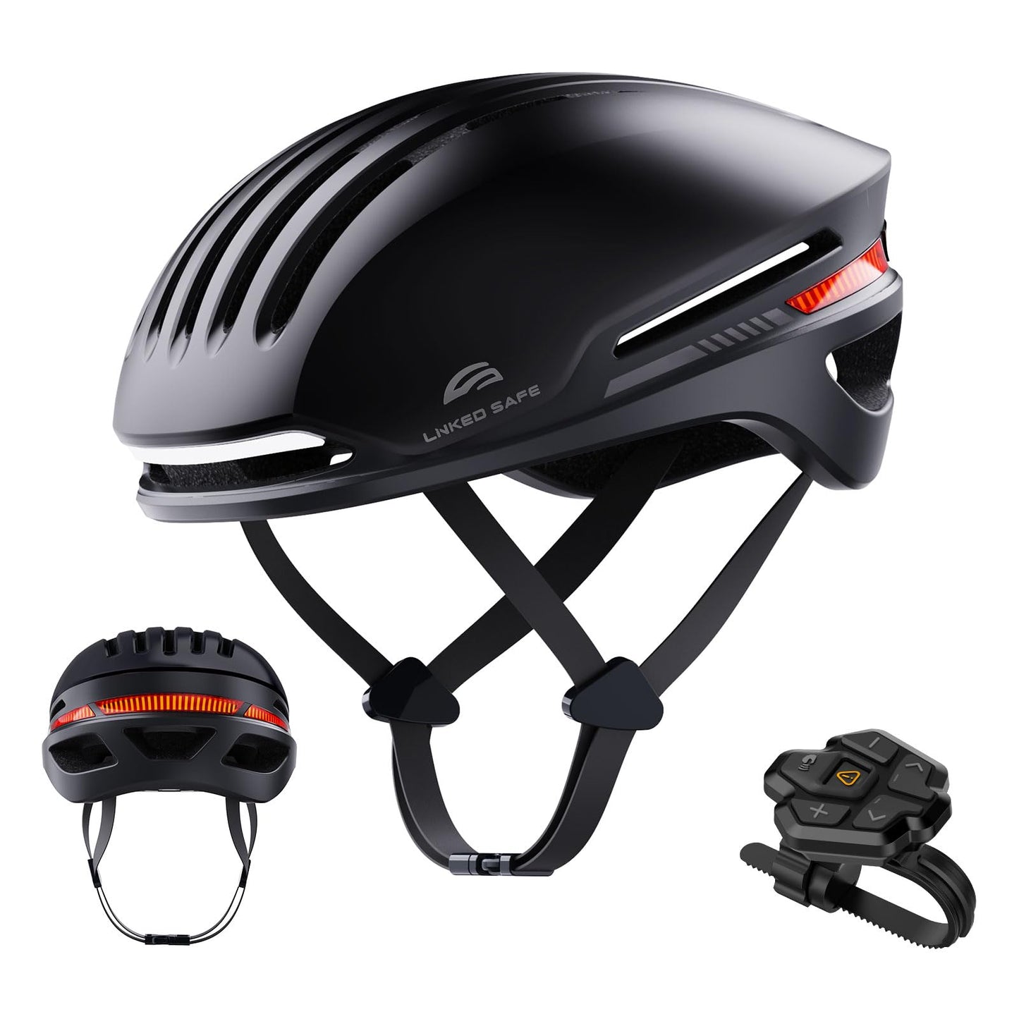ASIEVIE Bike Helmet with Bluetooth, Smart Bike Helmet for Adults Men Women with Built-in Speakers, Auto Brake Blinker, Front and Rear LED Turn Signals Remote Control, Smart Cycling Helmet.(Black, M/L)