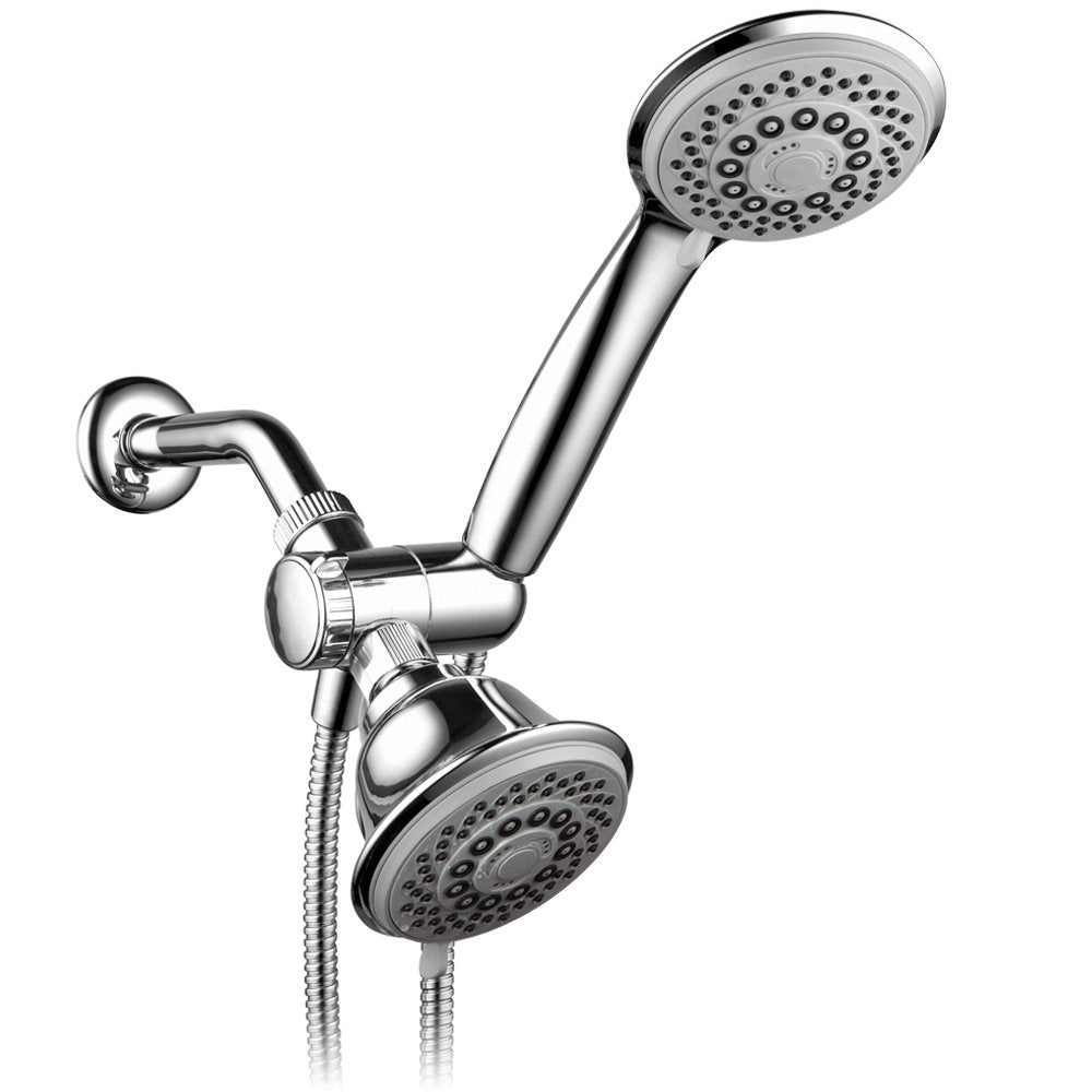 Hotel Spa AquaStorm 30-Setting SpiralFlo 3-Way High Pressure Luxury Shower Head/Handheld Showerhead Combo with Water Saving Economy Mode/Chrome
