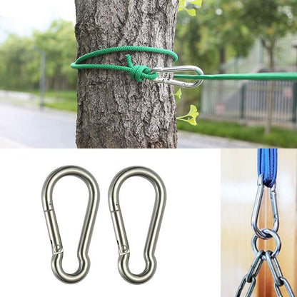 GRANDBUY 4 Inch Large Spring Snap Hook Carabiner, 304 Stainless Steel Heavy Duty Carabiners Clip, Stainless Steel Spring Snaps Hooks Carabiners Outdoor (4 inch,2 Pack)