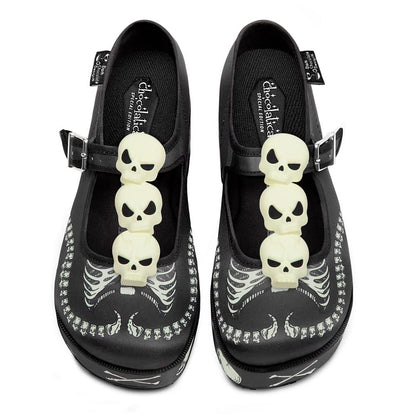 Hot Chocolate Design Chocolaticas Skeletons Under Your Bed Women's Mary Jane Platform Multicoloured HCD 39
