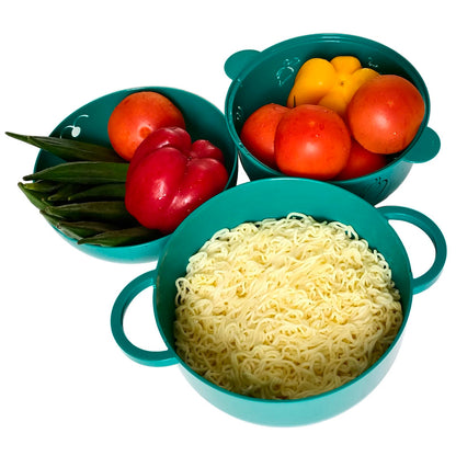 68 OZ Microwave Ramen Bowl, Noodle Cooker, Steamer for Cooking Food and Vegetables with Removable Strainer, Green