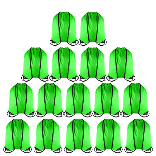 GoodtoU Drawstring Backpack Bags String Sack - Drawstring Gym Bag Cinch Backpacks in Bulk Green 16 Pcs