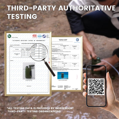 Purewell Water Hand Purifier Pump with Replaceable Carbon 0.01 Micron Water Filter, 4 Filter Stages, Portable Outdoor Emergency and Survival Gear - Camping, Hiking, Backpacking