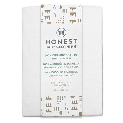 HonestBaby unisex-baby Fitted Crib Sheets Set Standard Mattress, 100% Organic Cotton Baby Boys, Girls, Neutral, 1 Pack - Rainbow Stripe, One Size