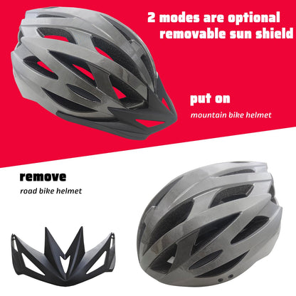 SAEROVIE Adult Bike Helmet, Mountain and Road Bicycle Helmets with Visor, Lightweight Breathable and 56 to 62 cm Adjustable Cycling Riding Helmets for Mens and Womens