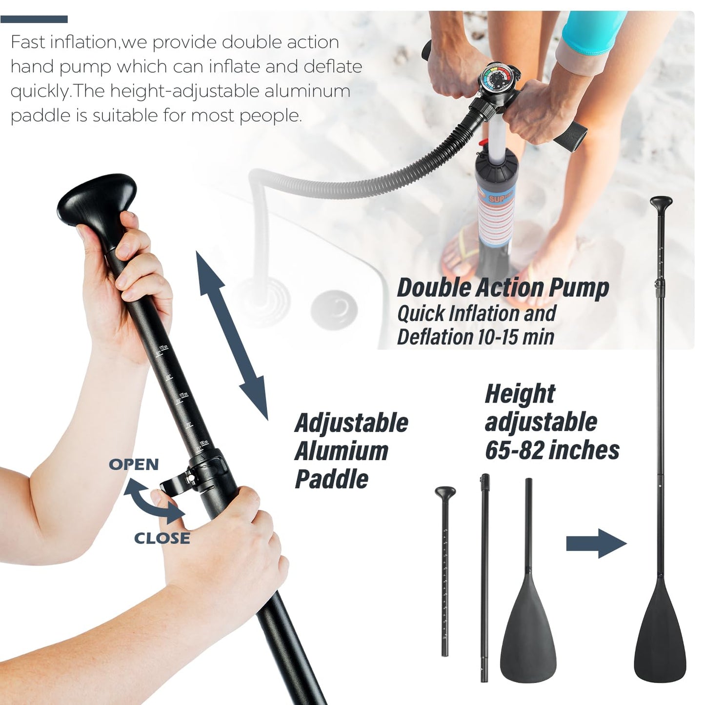 ADVENOR Paddle Board 11'x33 x6 Extra Wide Inflatable Stand Up with SUP Accessories Including Adjustable Paddle,Backpack,Waterproof Bag,Leash,and Hand Pump,Repair Kit (Green)