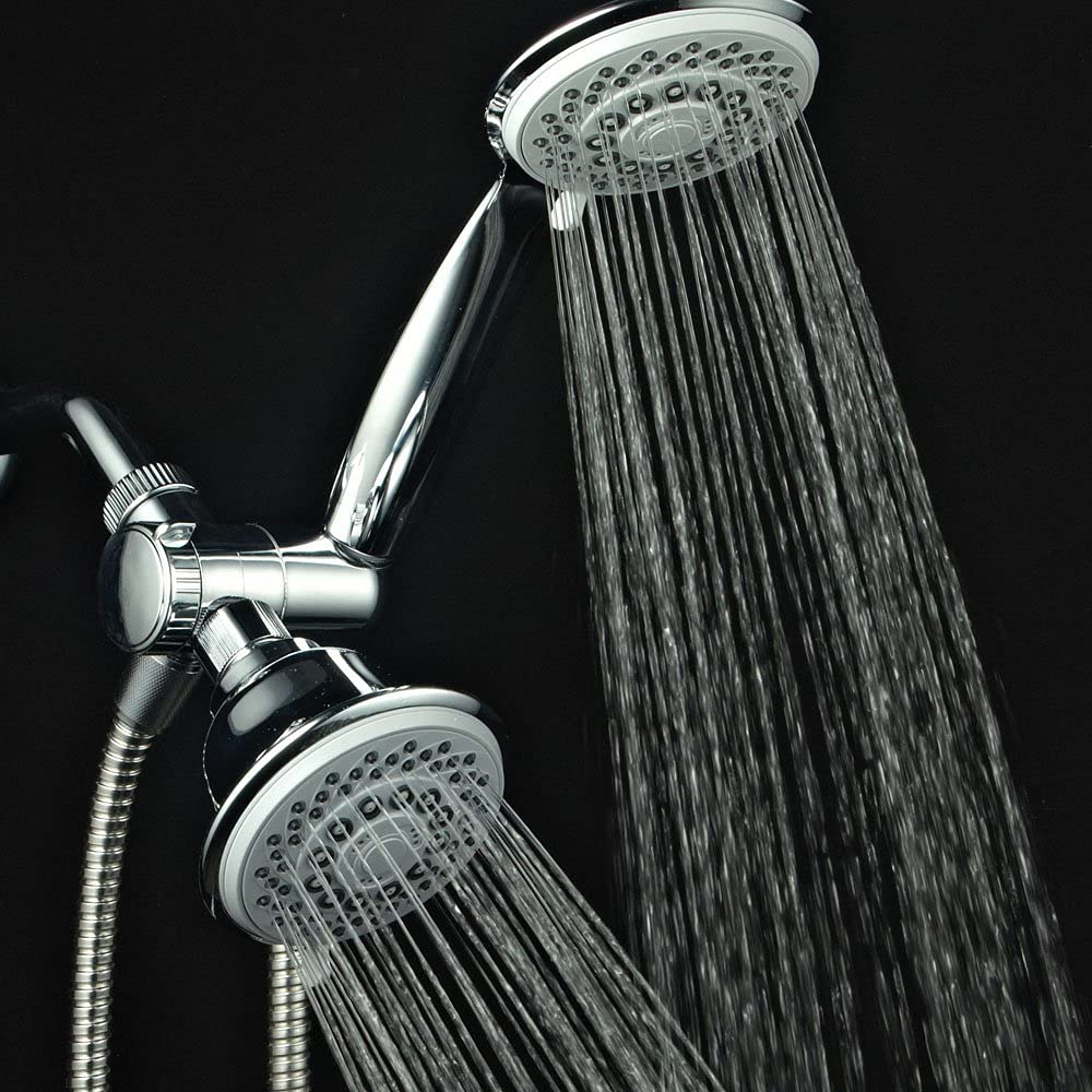 Hotel Spa AquaStorm 30-Setting SpiralFlo 3-Way High Pressure Luxury Shower Head/Handheld Showerhead Combo with Water Saving Economy Mode/Chrome