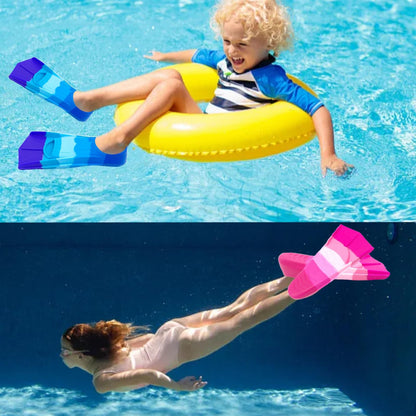 Gugmoy Kids Swim Fins,Comfortable Silicone Flippers for Swimming and Diving,Size Suitable Beginners Kids Girls Boys Adults (Medium, Colorful-G)