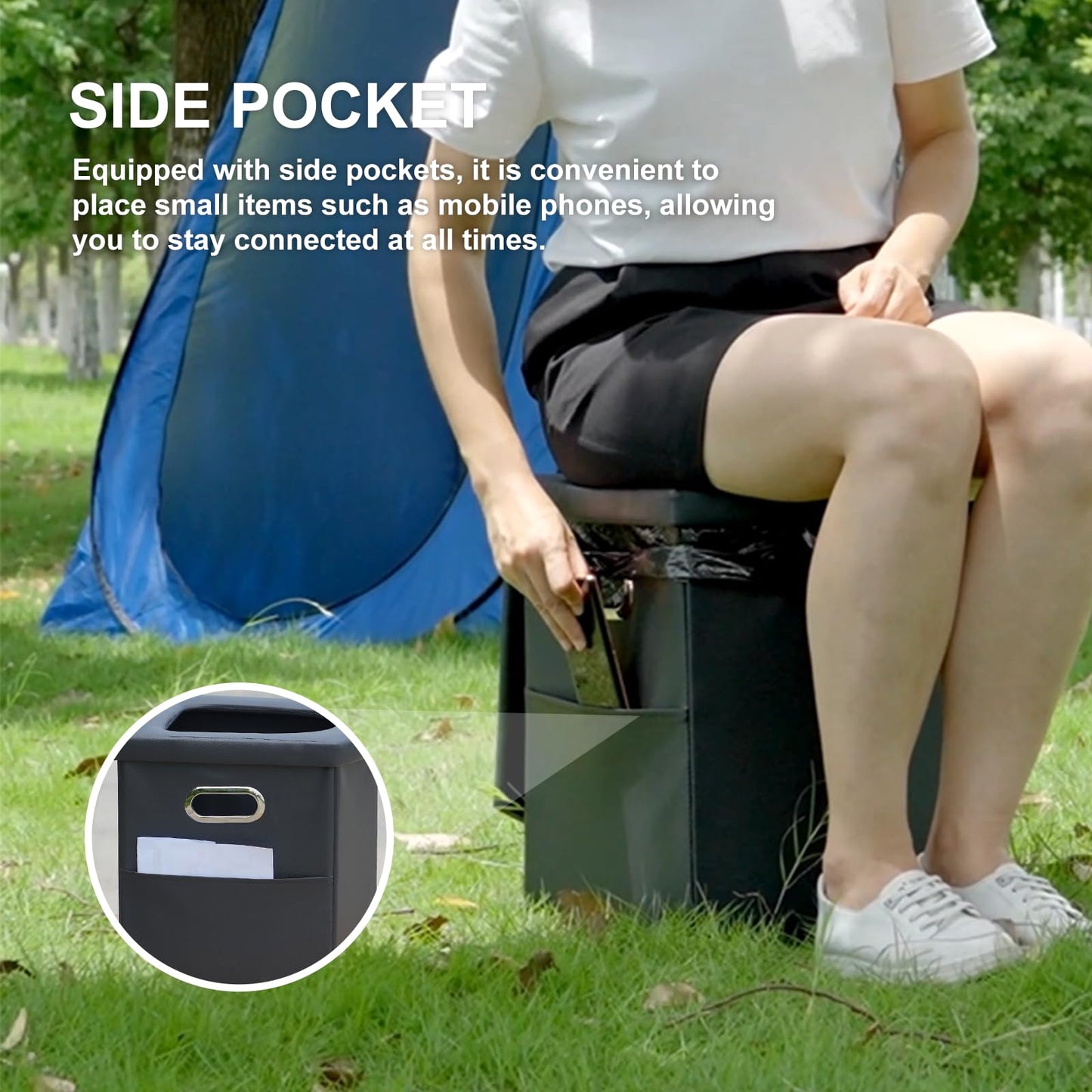Ann Katy Upgrade XL Portable Toilet for Adults, Extra Large Portable Floding Toilet, Camping Travel Toilets with Lid for Kids, Compact Potty for Car,Hiking,Beach and Camping