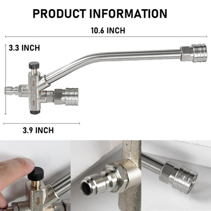 Hourleey Foam Cannon Dual-Connector Accessory, Pressure Washer Double Tip Attachment for Soap Cannon with 5 Power Washer Sprayer Nozzles, 1/4" Quick Connect, 4000 PSI