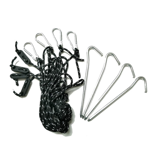 12 Pack Replacement 6.5ft Tethers and Aluminum Metal Stakes Tie Down Rope Strings Halloween Christmas Xmas Blow Up Inflatable Spikes Outdoor Holiday Yard Garden Lawn Decoration Camping Tent