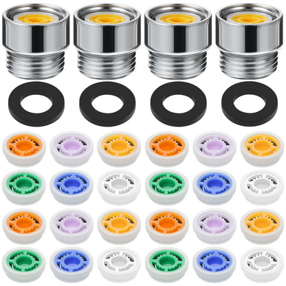Honoson 7 Pcs Shower Flow Reducer Limiter Set 1/2 Inch Restrictor Control Valve for Fixed Handheld and Shower Head 1.2/1.5/1.8/2/ 2.2/2.5 Gpm