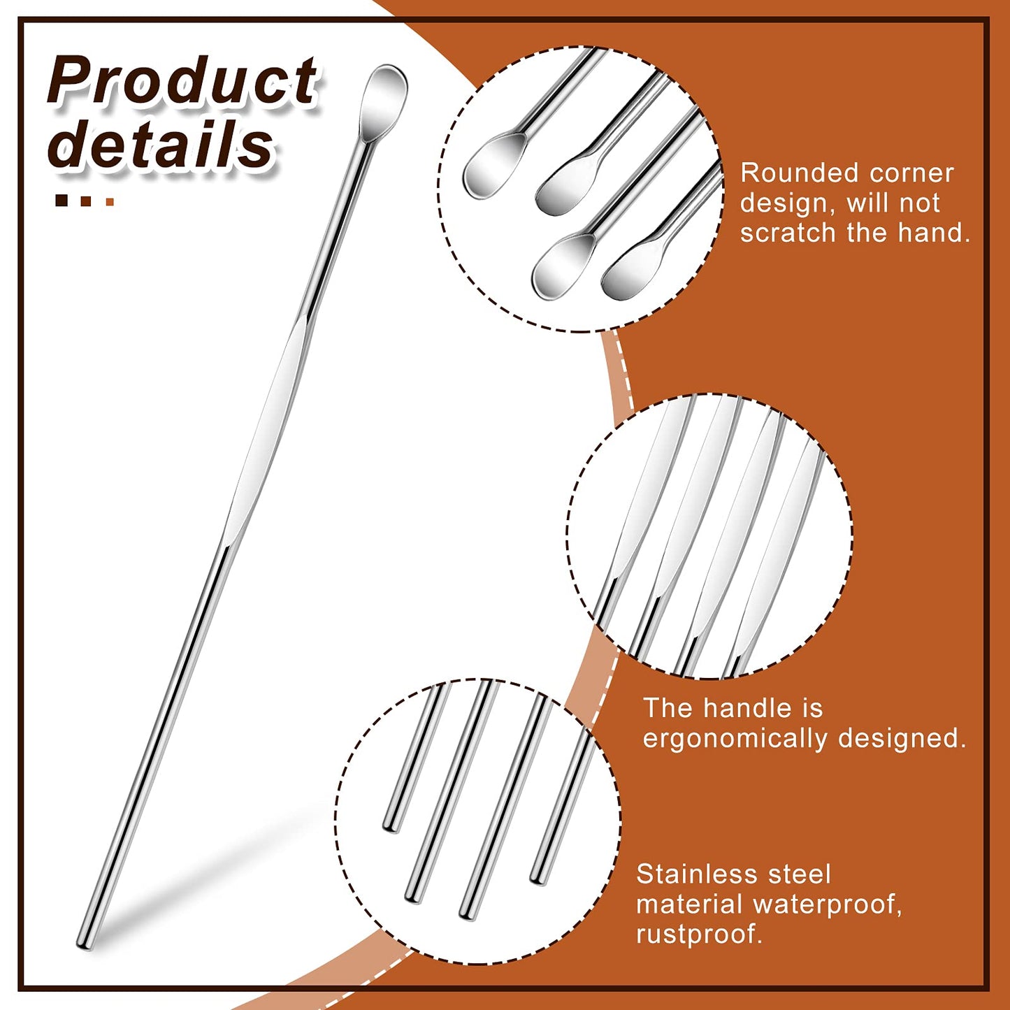 Honoson 50 Pieces Stainless Steel Wax Carving Tool Clay Sculpting Tools Spoon Carving Kit Clay Tools for Wax Modeling Sculpting and Shaping Engrave Accessories