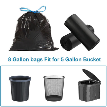 40 PCS Portable Toilet Bags with Drawstring, Biodegradable Porta Potty Bags - 8 Gallon Thickened Waste Bags Fit for 5 Gallon Bucket, Camping Poop Bag, Trash Bags for Home Boating Travel Outdoor
