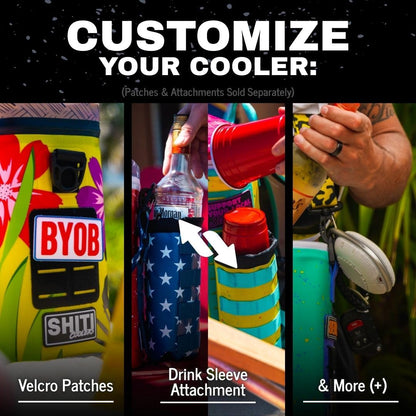 SHITI Coolers Cooler for Camping, Travel, Beach, Soft Lunch Box for Food, Drinks & Ice, Portable, Waterproof 24 Hr Insulated Bag with Shoulder Straps, Customizable (The Dropper, 15 Can Cooler)