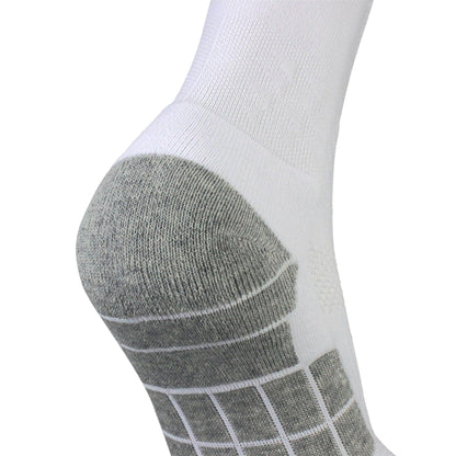 CWVLC Youth Soccer Socks 5 Pairs Boys Girls Football Sport Team Athletic Knee High Long Tube Cotton Compression Socks White Medium (5Y-7Y Youth/6-10 Women)