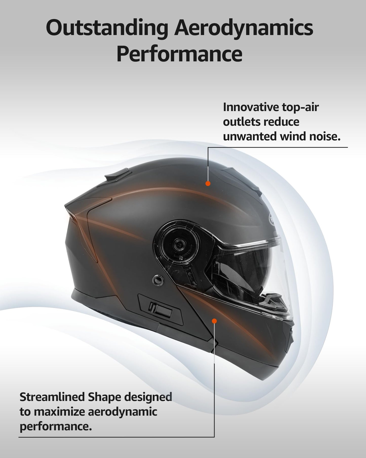 YEMA Modular Motorcycle Helmets, DOT Approved Full Face Motorcycle Helmet with Flip Up Dual Visor, Helmets for Adults Men Women Helmets for Street Scooter ATV E-Bike - YM-926 (Matte Black, XXL)