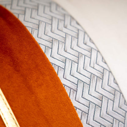 Yangest Burnt Orange Patchwork Velvet Throw Pillow Cover with Gold Striped Leather Cushion Case Modern Luxury Pillowcase for Sofa Couch Bedroom Living Room Home Decor,18"x18"