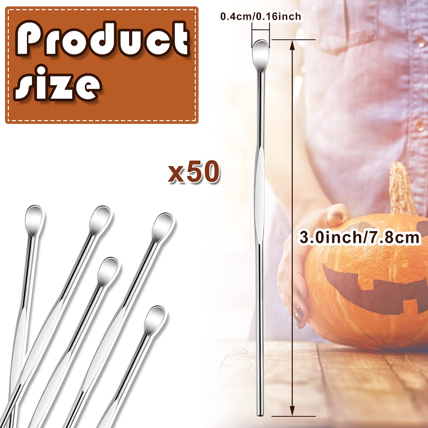 Honoson 50 Pieces Stainless Steel Wax Carving Tool Clay Sculpting Tools Spoon Carving Kit Clay Tools for Wax Modeling Sculpting and Shaping Engrave Accessories