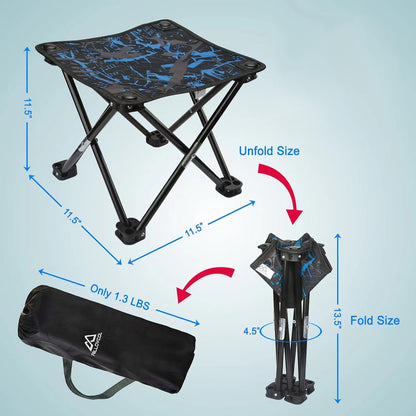 AILLOVCOL Folding Camping Stool Portable Chair Mini Foldable Stool for Adults Fishing Hiking Gardening and Beach with Carry Bag(Camouflage)