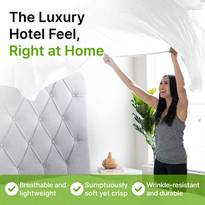 GhostBed Twin Cooling Supima Cotton and Tencel Luxury Sheet Set - Wrinkle Resistant with Deep Pockets, 3 Piece, White