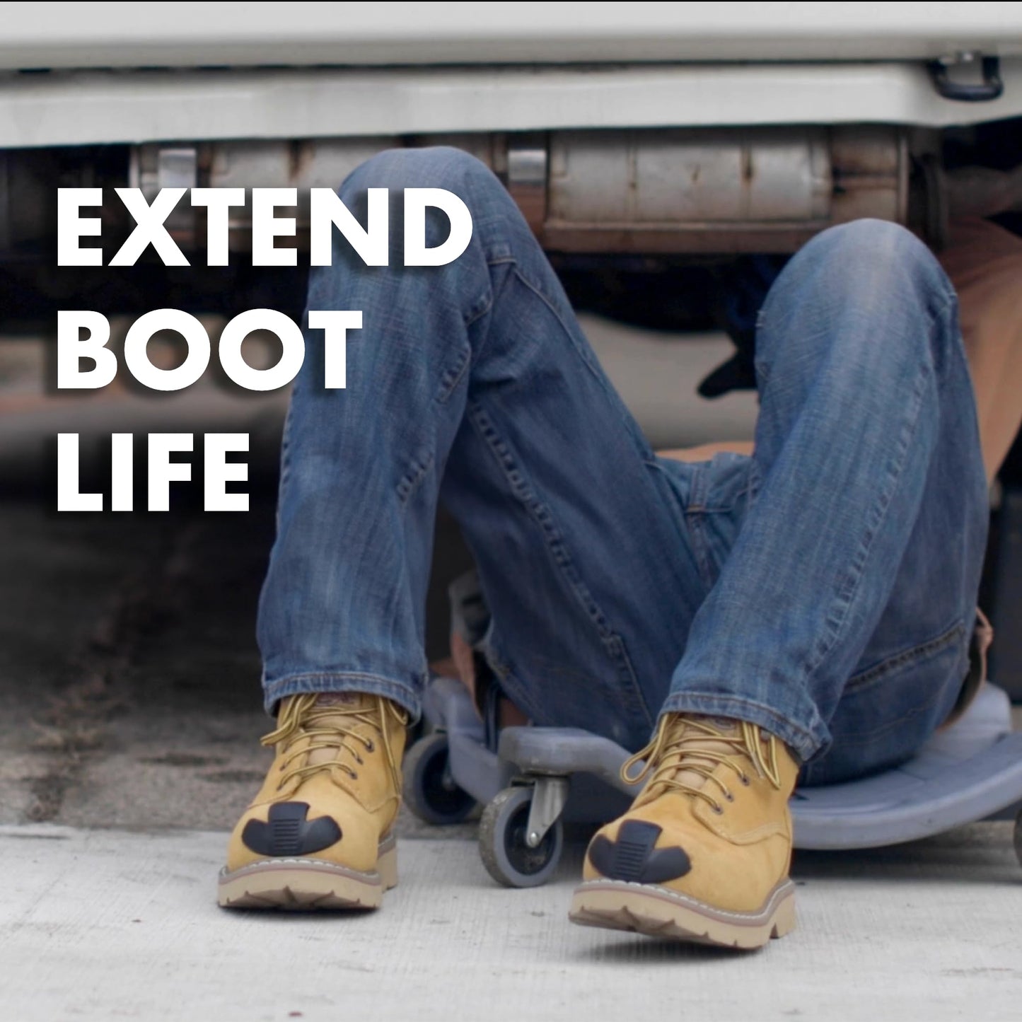 JobSite Boot Toe Guards - Shoe Toe Protector Guards Against Scratches and Hides Existing Damage - Black - 1 Pair