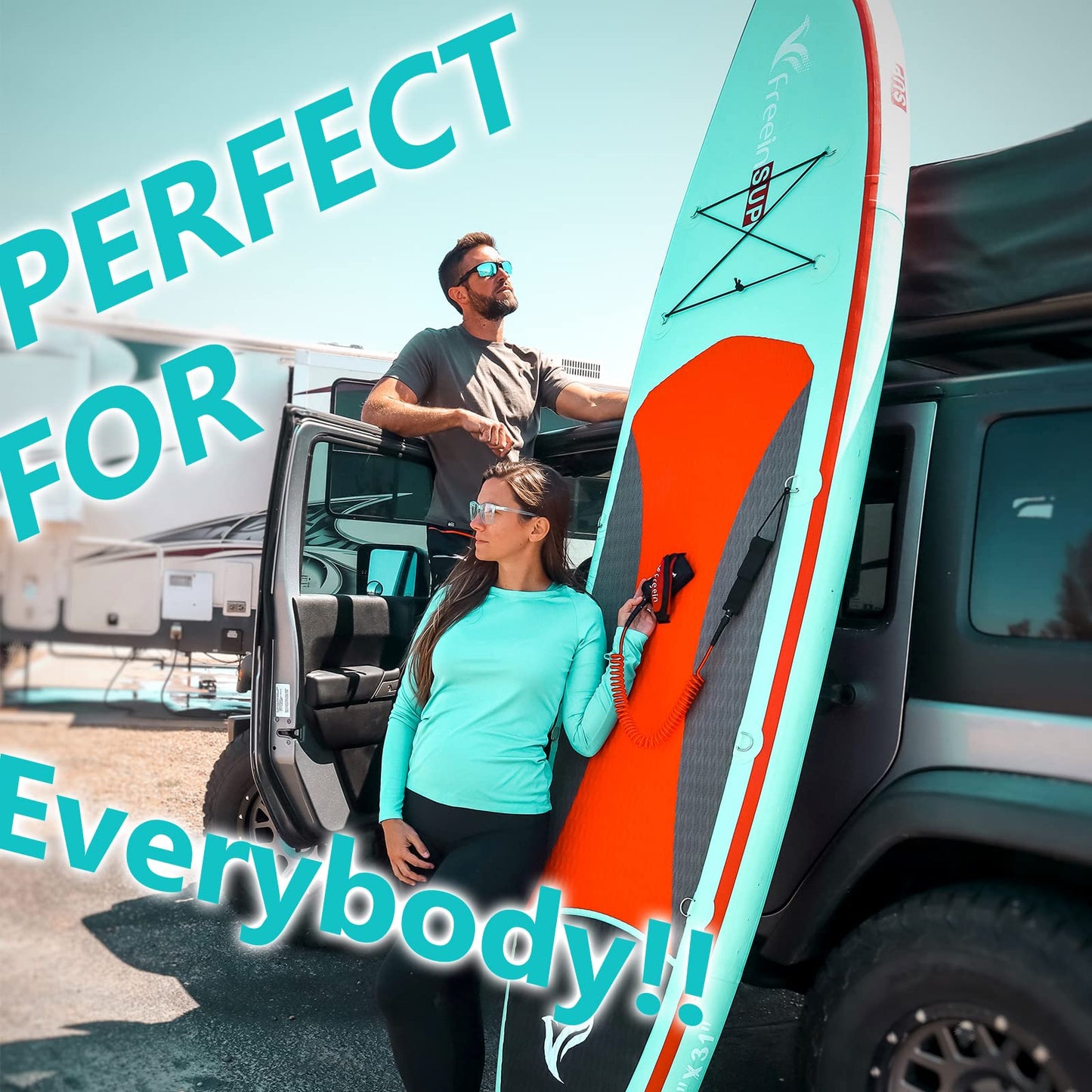 Freein Inflatable Stand Up Paddle Board ，Capacity 2-in-1 SUP/Kayak with Adjustable Seat ，Electric Pump Adapter ，Non-Slip Diamond Deck & Travel Backpack ，for Adults/Fishing/Yoga（Yellow,10'6"