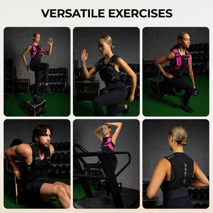 AmStaff Fitness Weighted Vest - Weight Vest for Running, Strength Training & Muscle Building, Features Reflective Stripe for Safe Outdoor Workouts (12lbs, Black)