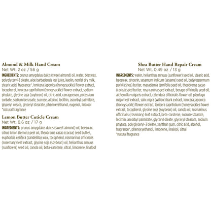 Burt's Bees Back to School Gift Ideas - Hand Repair Set, 3 Hand Creams plus Gloves - Almond Milk, Lemon Butter Cuticle Cream, Shea Butter Repair