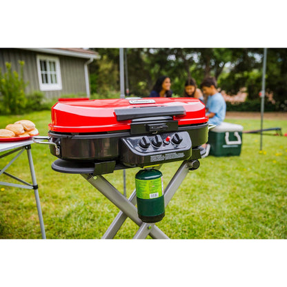 Coleman RoadTrip 285 Portable Stand-Up Propane Grill with 3 Adjustable Burners & Instastart Ignition, 20,000 BTUs of Power for Outdoor Cooking, Camping, Tailgating, Grilling, BBQs, & More