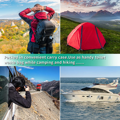 Sailortenx 80/60/20 Portable Camping Toilet Bags 100% Compostable 8 Gallon Use with 5 Gallon Bucket Toilet, Camp Toilet Waste Bags, Disposable Biodegradable Poop Bags for Outdoor Camping