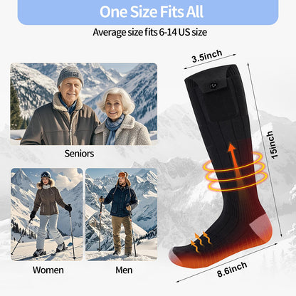 ZUOYI Heated Socks, Heated Socks for Men Women Rechargeable Washable, 5000mAh Battery with 4 Heating Levels for Hunting, Camping, Walking, Fishing (Black & Gray, Unisex-Adult)