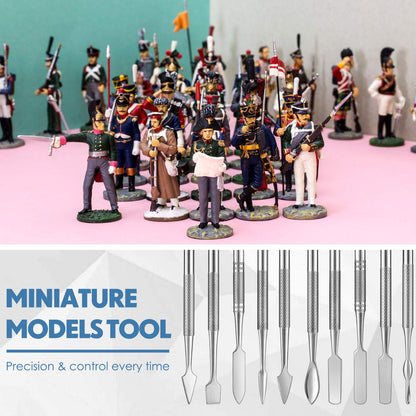 Honoson 5 Pcs Miniature Sculpting Tools Set Mini Stainless Steel Double-Headed Tool for Model and Convert Plastic, Resin and Metal Tabletop War Game Miniatures Models