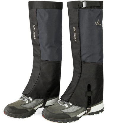 Unigear Snow Leg Gaiters for Men Women, Waterproof Boot Gaiters for Hiking Walking Climbing Hunting Skiing 1000D Fabric (Grey,Medium)