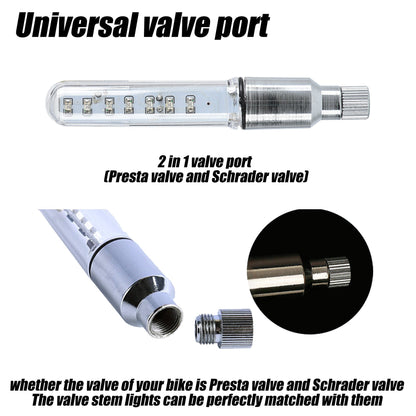 DAWAY A08 Bike Tire Valve Stem Light - LED Waterproof Bicycle Wheel Lights, Fun Mini Bycicle Accessory, for Burning Man, Christmas, Halloween, Thanksgiving, Birthday, 1 Pack, Pink Graphics